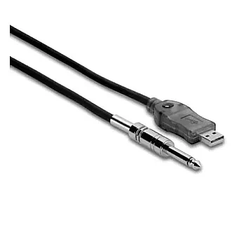 TrackLink Gitar-USB Kablosu 1/4 TS (E) - USB-A (USQ-110) | Enstrüman-USB dönüştürücü kablo (USQ-110) - Hosa