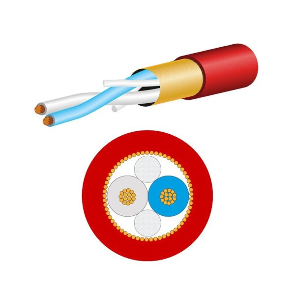 2549-02 Microphone Cable, Neglex | Red 1mt - Mogami