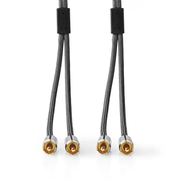 2x RCA Erkek - 2x RCA Erkek 1 m Stereo Altın Kaplama Kablo - 3