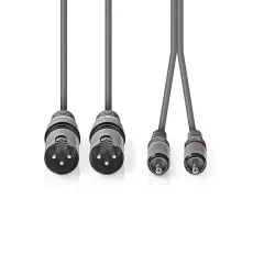 2x XLR 3-Pin Erkek - 2x RCA Erkek 1.5m Balanslı Kablo - 2