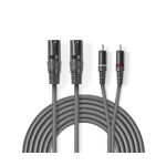 2x XLR 3-Pin Erkek - 2x RCA Erkek 1.5m Balanslı Kablo - 1