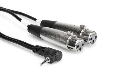 3.5 mm. 90 derece TRS (M) <-> Dual XLR (F) Stereo Breakout Kablo, 1.5 mt.-CYX-405F - 1