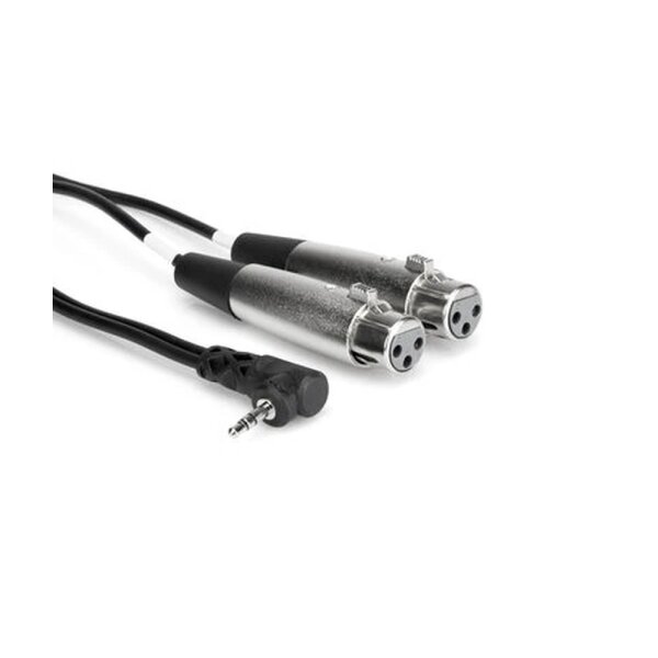 3.5 mm. 90 derece TRS (M) <-> Dual XLR (F) Stereo Breakout Kablo, 1.5 mt.-CYX-405F - Hosa