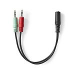 3.5 mm Dişi - 2x 3.5 mm Erkek 0.12m Çevirici - Nedis Cable