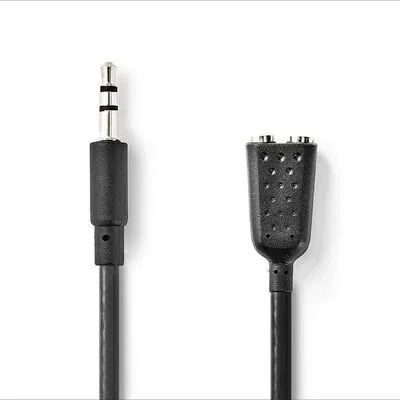 3.5 mm Erkek - 2x 3.5 mm Dişi 0,20m Stereo Ses Kablosu - 1