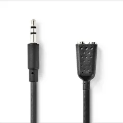 3.5 mm Erkek - 2x 3.5 mm Dişi 0,20m Stereo Ses Kablosu - Nedis Cable