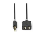 3,5 mm Erkek - 2x 3,5 mm Dişi Altın Kaplama Stereo Çoğaltıcı Ses Kablosu - Nedis Cable