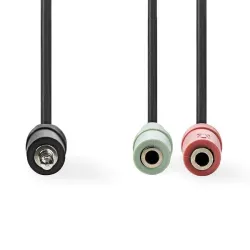 3.5 mm trrs Erkek - 2x 3.5 mm Dişi Çevirici Kablo - 2