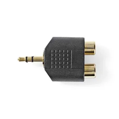 3,5 mm Erkek - 2x RCA Dişi Altın Kaplama Stereo Çevirici - 1
