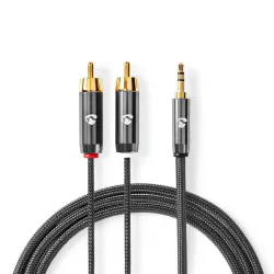 Stereo Ses Kablosu (3.5 mm Erkek - 2x RCA Erkek) - Nedis Cable