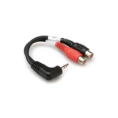 3.5 mm. TRS (M) <-> Dual RCA (F) Stereo Breakout kablo (Açılı) YRA-167 - 1