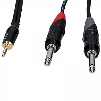 3.5mm to TS - Çift 6.3mm 1 Metre Kablo (EC-A3-PSMPLM-1) - 3