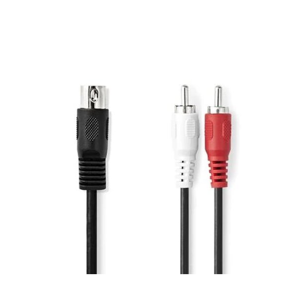 5 Pin DIN Erkek - 2x RCA Erkek 1m Çevirici Kablo - 1