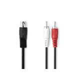 5 Pin DIN Erkek - 2x RCA Erkek 1m Çevirici Kablo - Nedis Cable