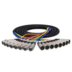 8'li Snake Kablo XLR3 Dişi - XLR3 Erkek (XLR-803) 3 mt. - Hosa