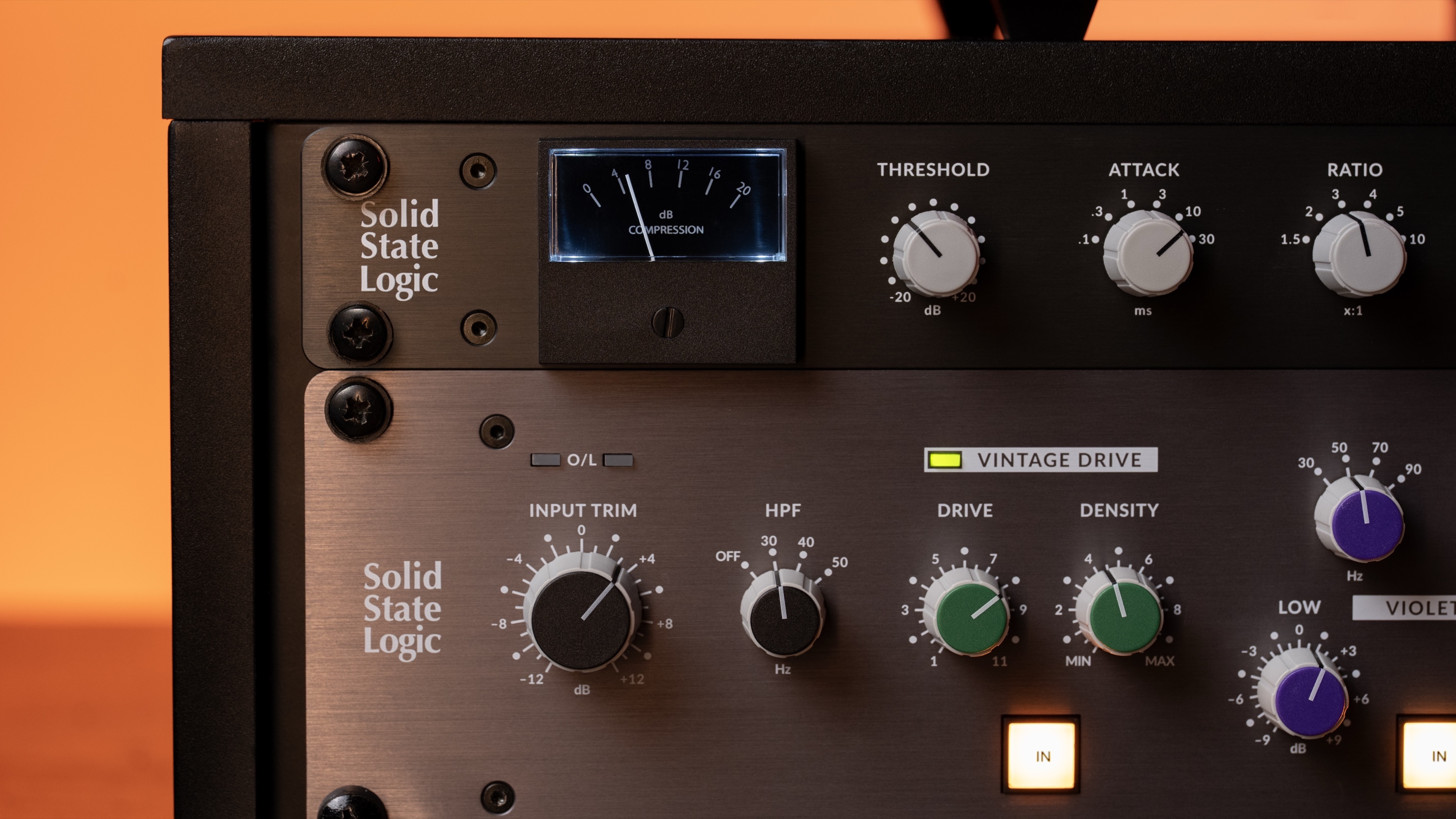 SSL Bus Comp Classic kompresyon göstergesi, Attack ve Ratio