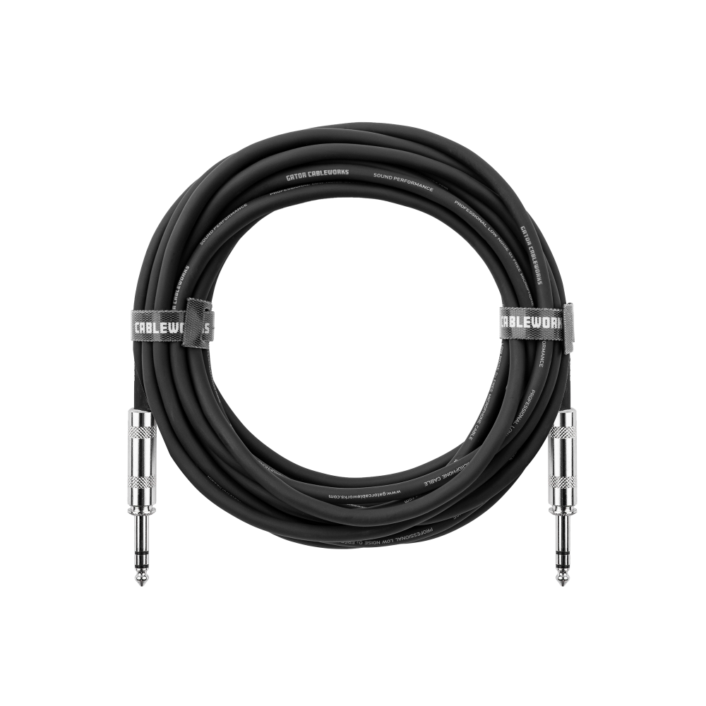 Backline Series TRS erkek - TRS erkek patch kablo, Cableworks bantlarıyla toplanmış