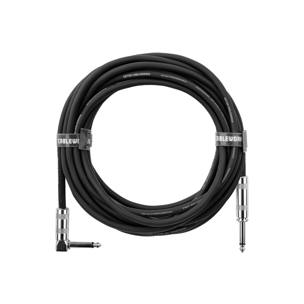 Backline Series 10 ft düz – 90° açılı enstrüman kablosu, sarılı halde