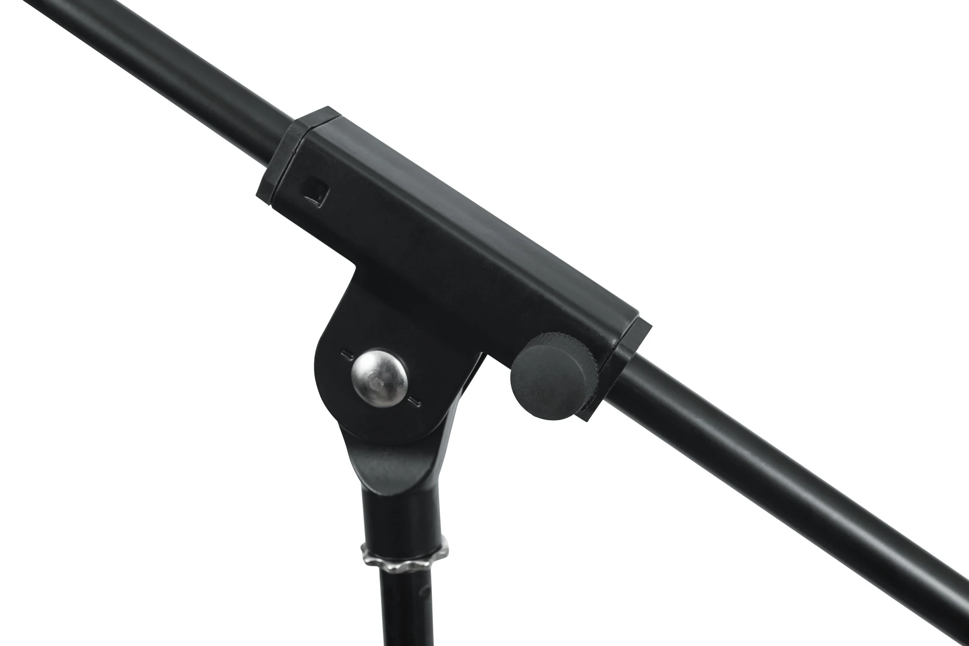 Rok-It tripod mikrofon standının boom kolu bağlantısı ve ayar düğmesi