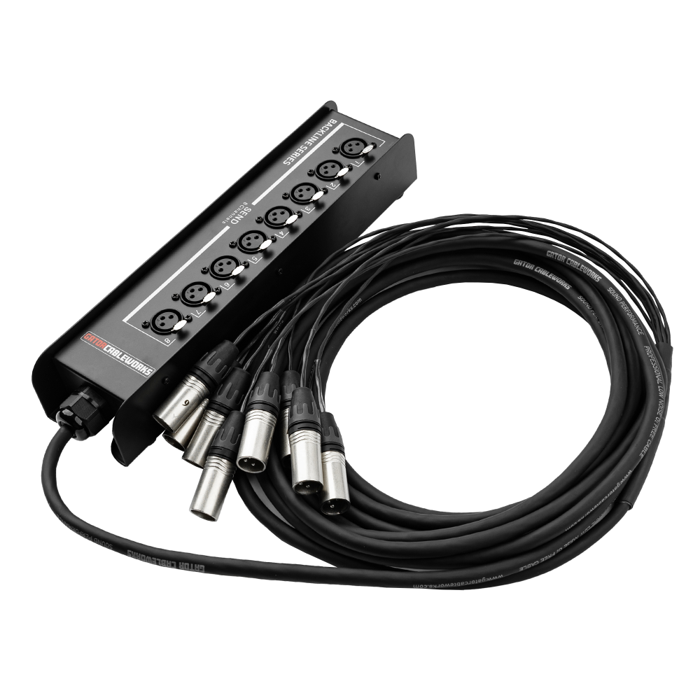 Backline Series 8 kanallı drop snake kutusu ve XLR erkek konnektörlü fan