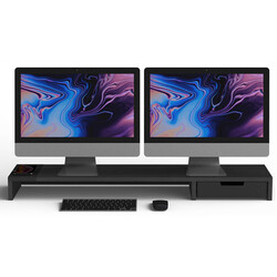 Eyes 9 Dual AIO Wireless Charging and Hub Station Dual Monitor Stand Black