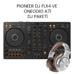 DDJ-FLX4 2 Kanal DJ Controller ve OneOdio A71 Kulaküstü Stüdyo Kulaklığı