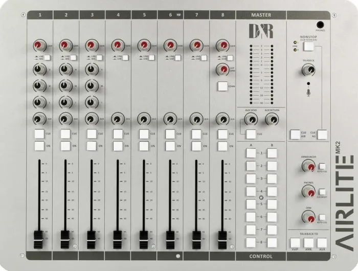 Airlite-USB MK2 8 channel dual input radio On-Air console with 3x MIC, 4x USB and 1x VOIP - 1