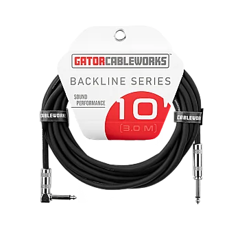 Düz - 90° Açılı Enstrüman Kablosu | Backline Serisi 3,05 m (10 ft) | GCWB-INS-10RA - Gator Frameworks