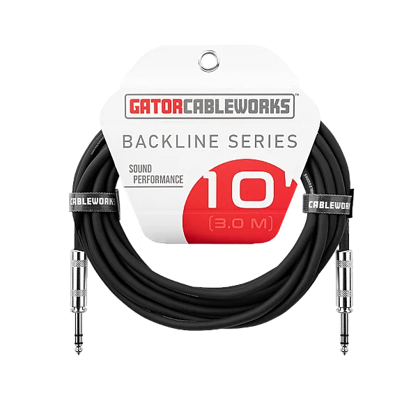 6,35 mm TRS Erkek - TRS Erkek Dengeli Patch Kablo | Backline Serisi 3,05 m (10 ft) | GCWB-BPC-10 - 1