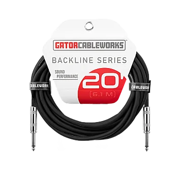 Düz - Düz Enstrüman Kablosu | Backline Serisi 6,10 m (20 ft) | GCWB-INS-20 - Gator Frameworks