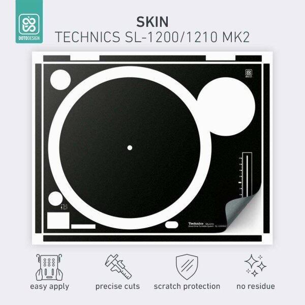 Skin Technics SL-1200 / 1210 MK2 Pikap - Koruyucu Sticker - Siyah - 2