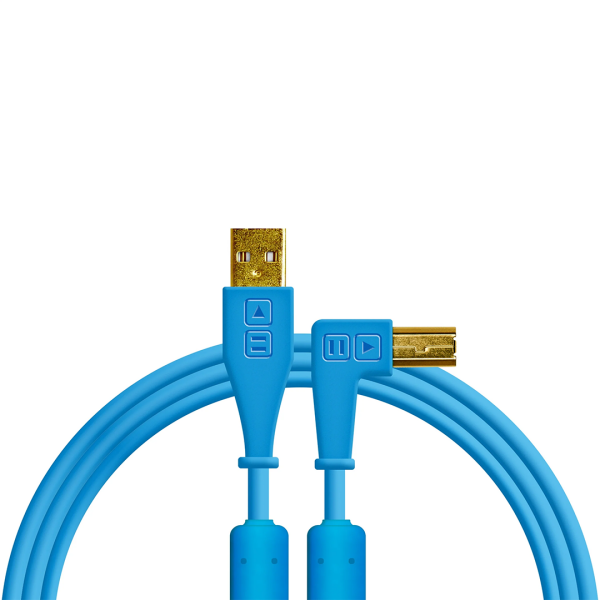 Chroma Cables USB-A to B - 1.5mt | Right Angled Blue - 1