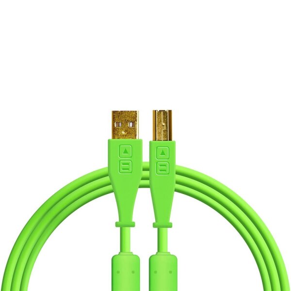 Chroma Cables USB-A to B - 1.5mt | Straight Green - DJ TechTools