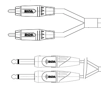 Çift RCA - Çift TS 6.3 mm 3 Metre Kablo - 4