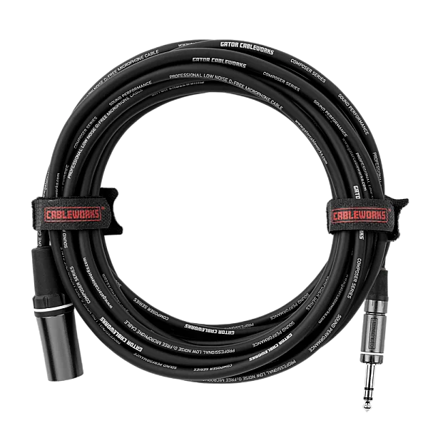 XLR Erkek - 6,35 mm TRS Erkek Kablo | Composer Serisi 3,05 m (10 ft) | GCWC-XLR-10MTRS - 1