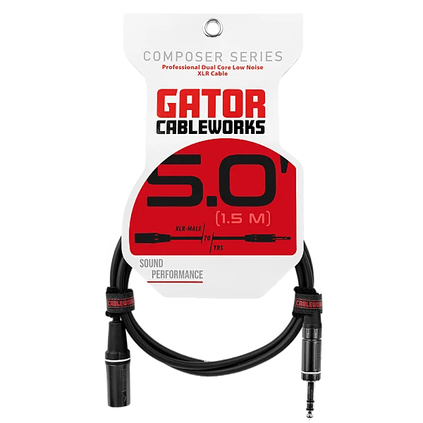 XLR Erkek - 6,35 mm TRS Erkek Kablo | Composer Serisi 1,52 m (5 ft) | GCWC-XLR-05MTRS - 1