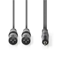 2x XLR 3-Pin Erkek - 3.5 mm Erkek 3m Kablo - 2