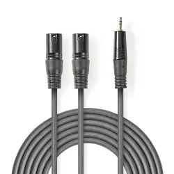 2x XLR 3-Pin Erkek - 3.5 mm Erkek 3m Kablo - Nedis Cable