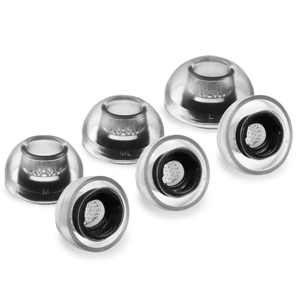 Crystal for Galaxy Buds 3 Pro Smoky Black (M/ML/L) 3 Çift - 1