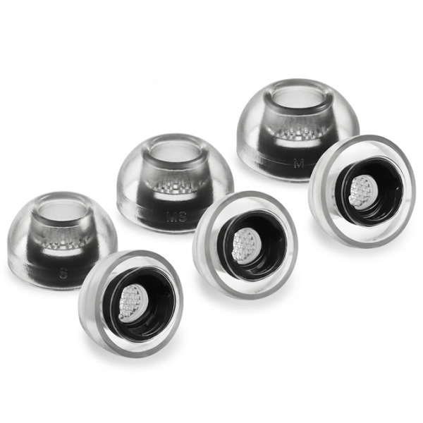 Crystal for Galaxy Buds 3 Pro Smoky Black (S/MS/M) 3 Çift - 1