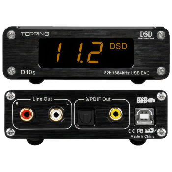 D10S DAC USB 32bit/384kHz DSD 256 XMOS U208 ES9038Q2M | Black - 3