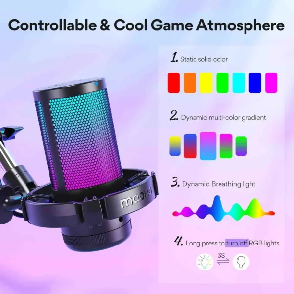 DGM20S Gamerwave Condenser USB Oyun RGB Mikrofonu - 3