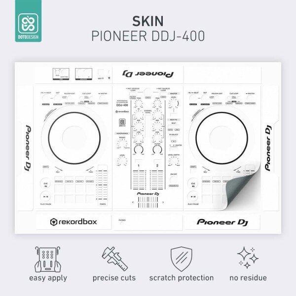 Skin Pioneer DDJ-400 - Koruyucu Kaplama - Beyaz - 2