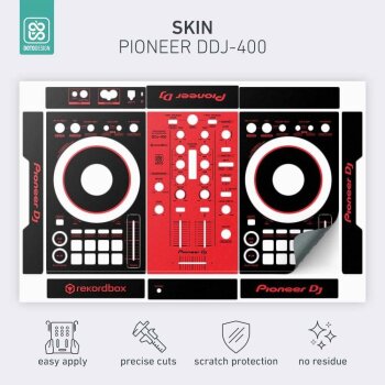 Skin Pioneer DDJ-400 - Koruyucu Kaplama - Kırmızı / Siyah - 2