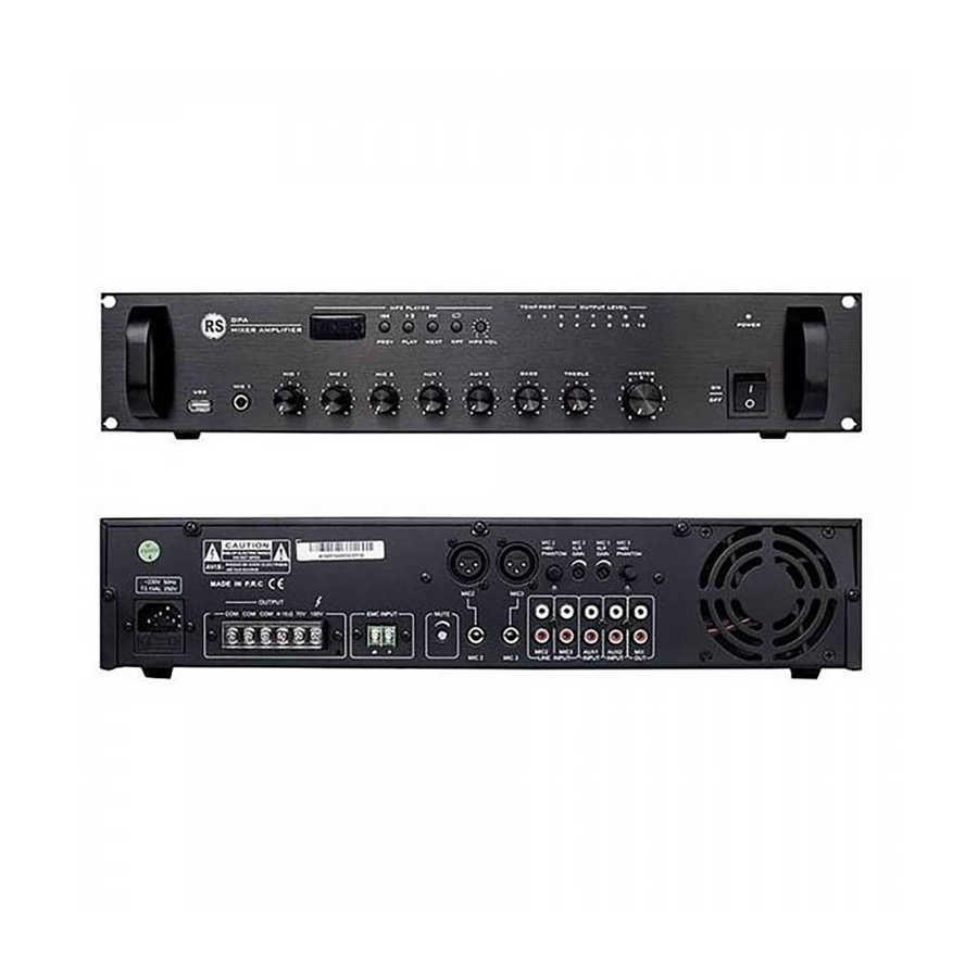 Rs Audio DPA-100-UB - Mixer Amp with USB/Bluetooth/ FM, 3 Mic, 2 Aux