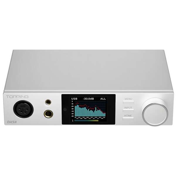 DX5 II Dual ES9039Q2M Desktop DAC & Headphone Amplifier | Silver - 1
