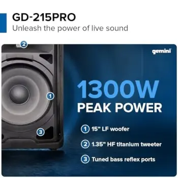 GD-215PRO | Aktif 15 İnç Bluetooth Hoparlör - 4