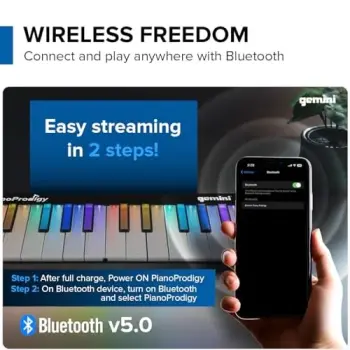 GPP-101 Genişletilebilir 24-Tuş Bluetooth MIDI Klavye - 2
