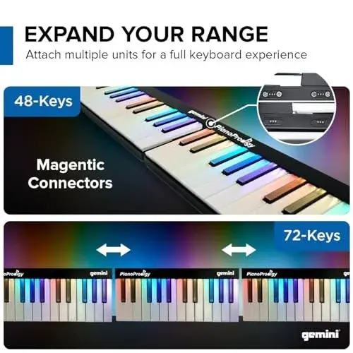 GPP-101 Genişletilebilir 24-Tuş Bluetooth MIDI Klavye - 3