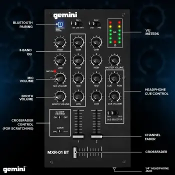 MXR-01BT 2-Kanal Bluetooth Destekli DJ Mikser - 2